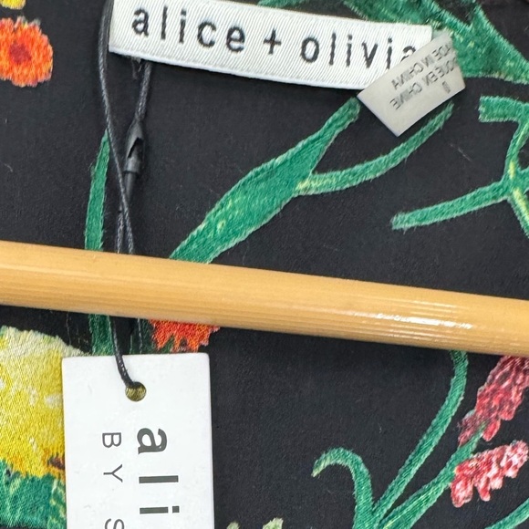 Alice + Olivia Blooming Bouquet Floral Print Wrap Dress Fall Wedding Guest Party - Picture 6 of 15